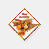 Cornucopia Thankgiving Dinner Napkins Servetten (Hoek)