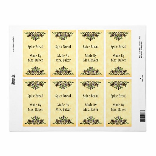 Cornucopia  Thanksgiving Art Baking Labels (Full Sheet)