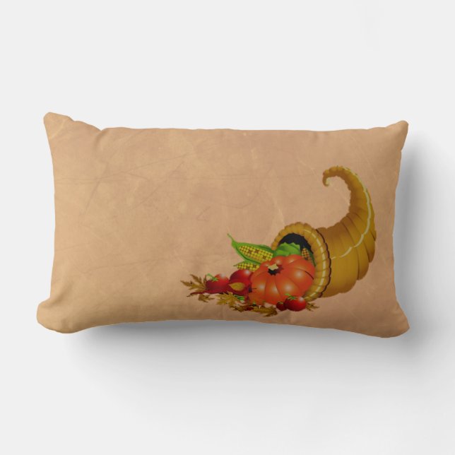 Cornucopia Thanksgiving Beige Pillow Kussen (Voorkant)