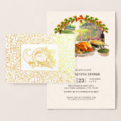 Cornucopia Thanksgiving diner uitnodigen Folie Kaa Kaarten (Display)