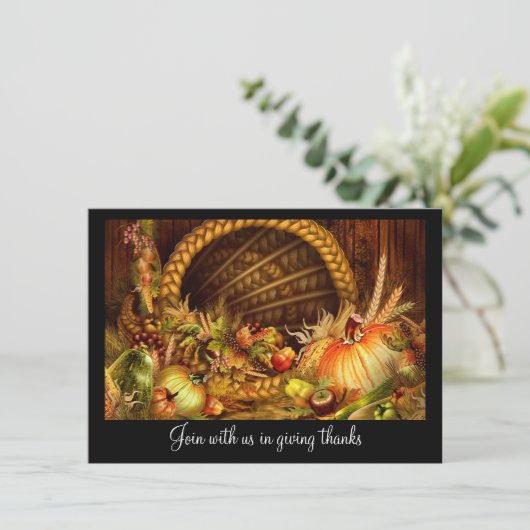 Cornucopia Thanksgiving Dinner Party Kaart (Staand voorkant)