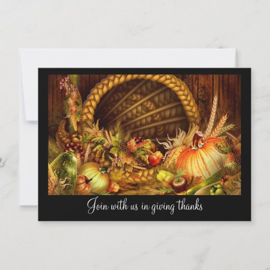 Cornucopia Thanksgiving Dinner Party Kaart (Voorkant)