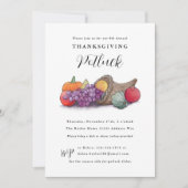 Cornucopia Thanksgiving Dinner Potluck Kaart (Voorkant)