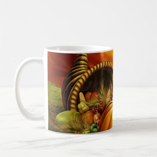 Cornucopia Thanksgiving Koffie Mok (Links)