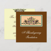 Cornucopia  Thanksgiving Kunstuitnodigingen Kaart (Voorkant / Achterkant)