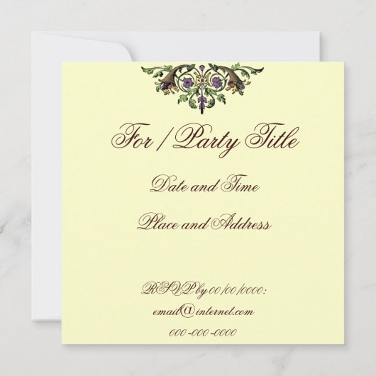 Cornucopia Thanksgiving Kunstuitnodigingen Kaart (Achterkant)