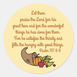 Cornucopia Thanksgiving Ronde Sticker