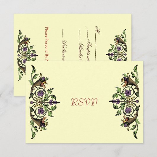 Cornucopia  Thanksgiving RSVP-kaarten RSVP Kaartje (Voorkant / Achterkant)