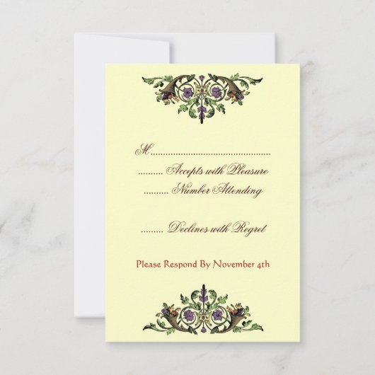 Cornucopia  Thanksgiving RSVP-kaarten RSVP Kaartje (Achterkant)