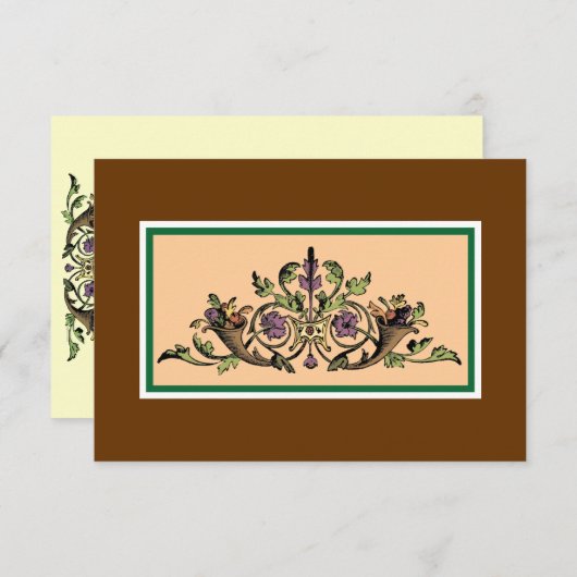 Cornucopia  Thanksgiving RSVP-kaarten RSVP Kaartje (Voorkant / Achterkant)