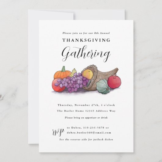 Cornucopia Thanksgiving Verzamelen Kaart (Voorkant)