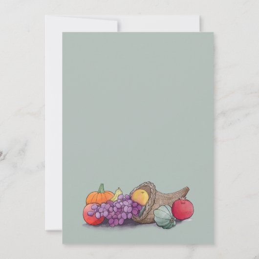 Cornucopia Thanksgiving Verzamelen Kaart (Achterkant)