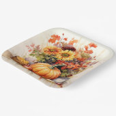 Cornucopia van Kleuren: Bladerwerk en Bloemen Papieren Bordje (Gebogen)