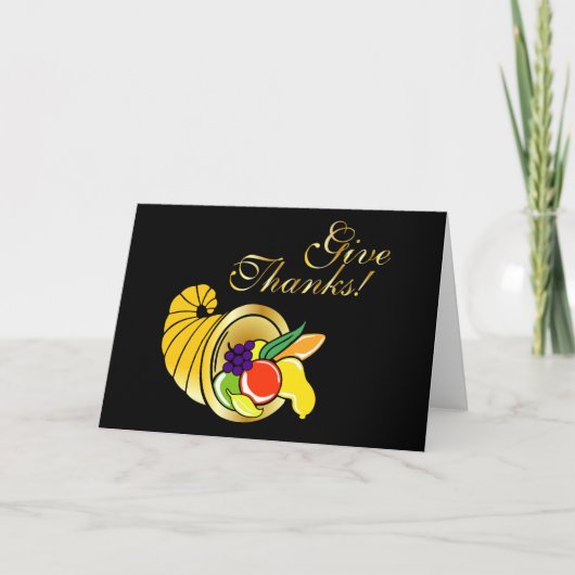 Cornucopie Feestdagen Kaart (Voorkant)