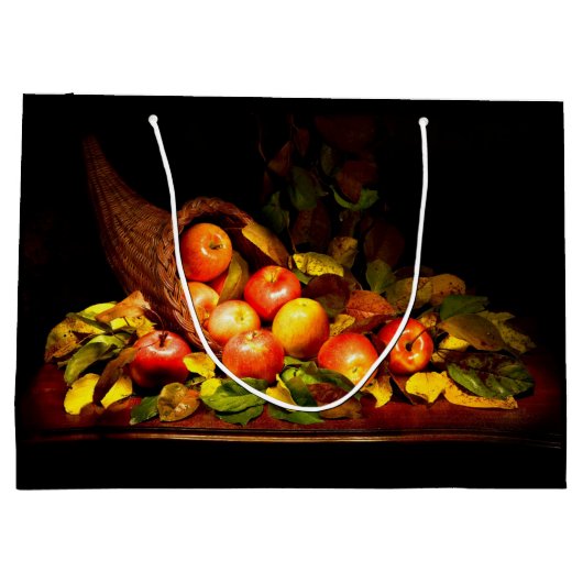 Cornucopie met appels groot cadeauzakje (Achterkant)