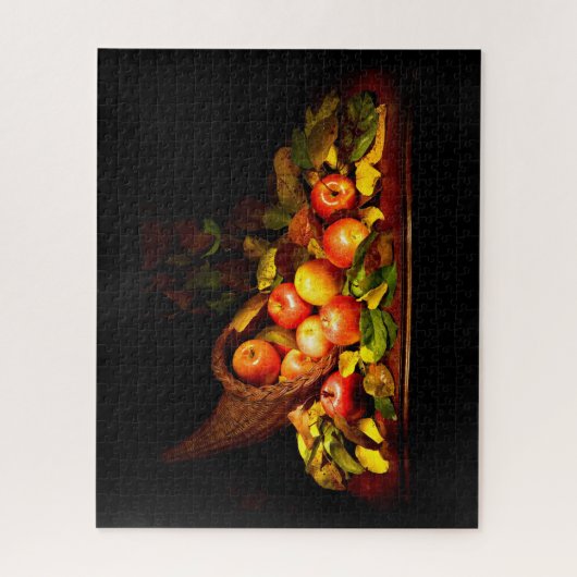 Cornucopie met appels legpuzzel (Verticaal)