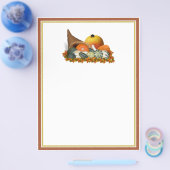 Cornucopie met Herfst Gourds Flyer (Enkel)