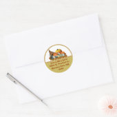 Cornucopie met Herfst Gourds Ronde Sticker (Envelop)