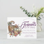 Cornucopie Sublimata | Plum Friendsgiving Dinner Kaart (Staand voorkant)