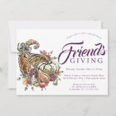 Cornucopie Sublimata | Plum Friendsgiving Dinner Kaart (Voorkant)