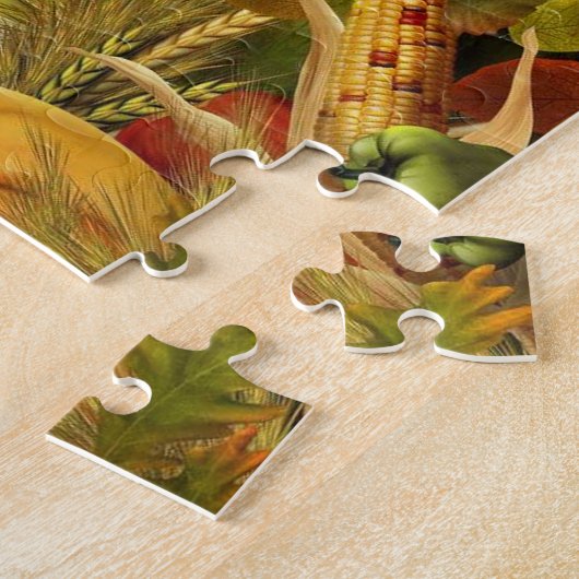 Cornucopie Thanksgiving Puzzle Legpuzzel (Zijkant)