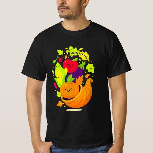Cornucopie Thanksgiving Shirt | Happy Harvest (Voorkant)