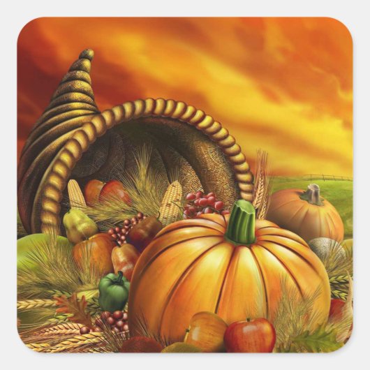 Cornucopie Thanksgiving Stickers (Voorkant)