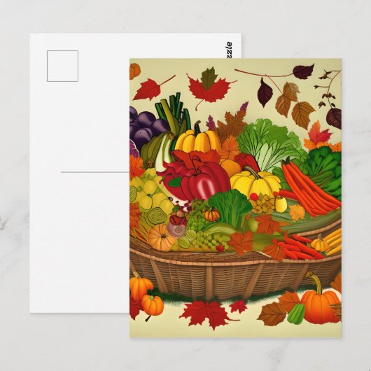 Cornucopie vol groenten briefkaart (Voorkant / Achterkant)