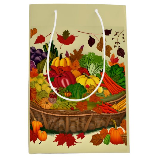 Cornucopie vol groenten medium cadeauzakje (Voorkant)