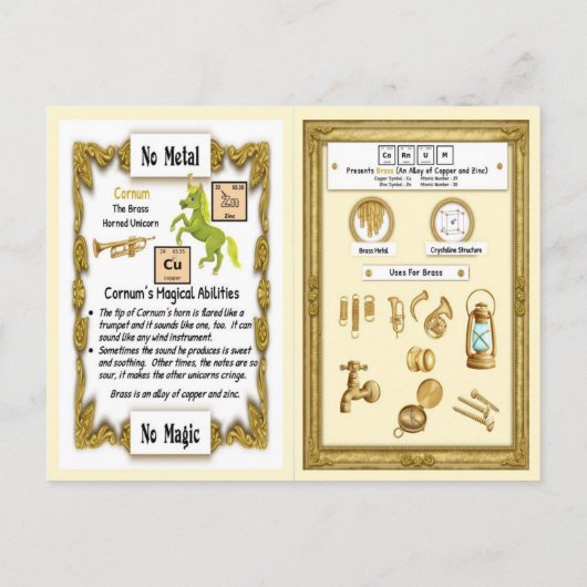 Cornum - Brass Horn Unicorn Game Kaart (Achterkant)