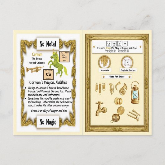 Cornum - Brass Horn Unicorn Game Kaart (Voorkant)