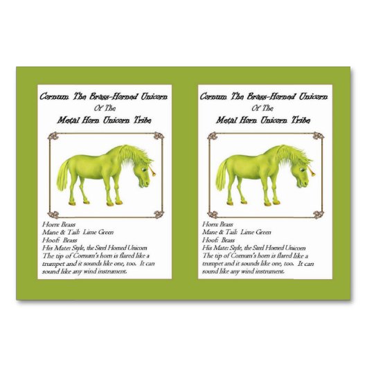 Cornum de koperen gehoornde eenhoorn trading Kaart (Voorkant)