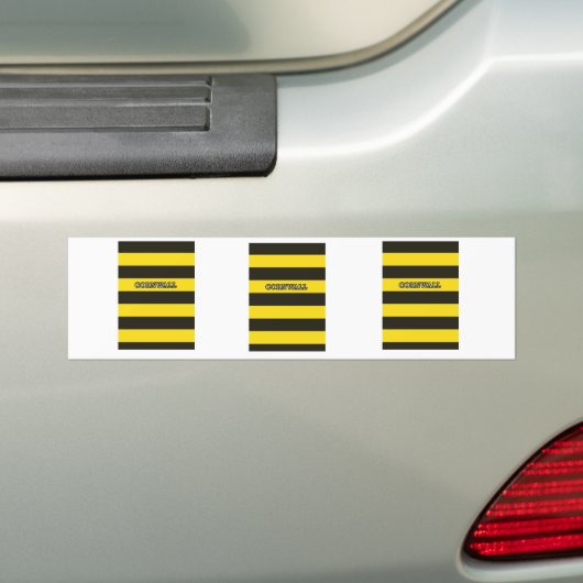 Cornwall Black en Gold Hoops Bumpersticker (Op auto)