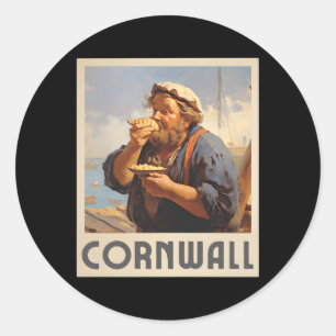 Cornwall Cornish Eten Pasty Cornwall Ronde Sticker