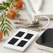 Cornwall Cornish Flag St. Piran's Sleutelhanger (Voorkant Rechts)