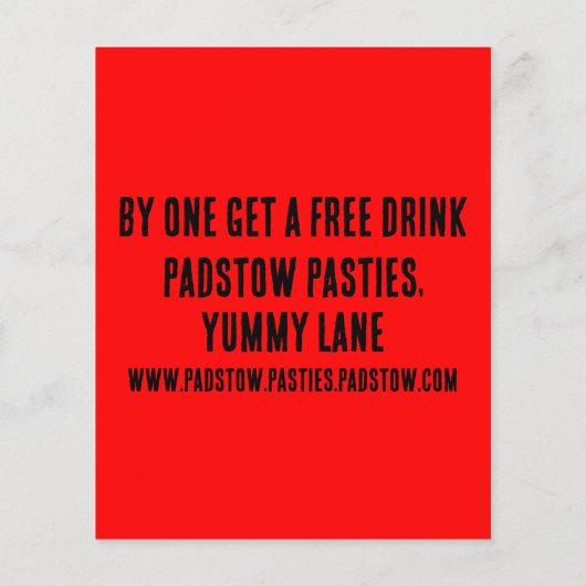 Cornwall Cornish Pasties Engels eten Flyer (Achterkant)