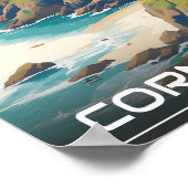 Cornwall County Engeland Cornwall kustlijn Poster (Hoek)