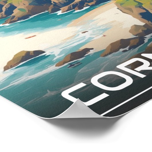 Cornwall County Engeland Cornwall kustlijn Poster (Hoek)