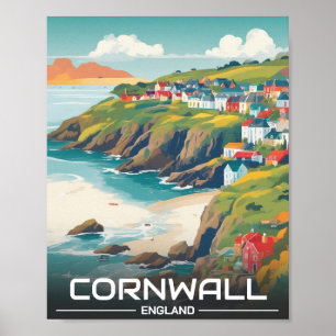 Cornwall County Engeland Cornwall kustlijn Poster