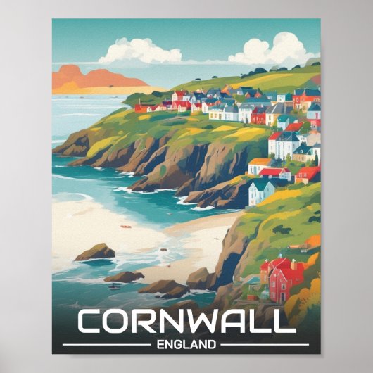 Cornwall County Engeland Cornwall kustlijn Poster (Voorkant)