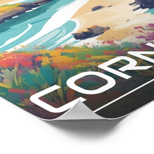 Cornwall County Engeland Cornwall kustlijn Poster (Hoek)