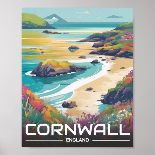 Cornwall County Engeland Cornwall kustlijn Poster (Voorkant)