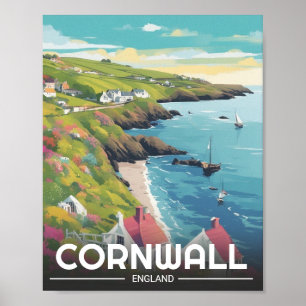 Cornwall County Engeland Cornwall kustlijn Poster