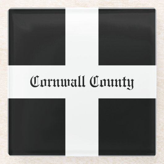 Cornwall County Flag Glazen Onderzetter (Voorkant)