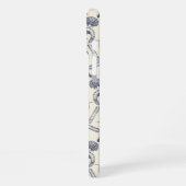 Cornwall Crustaceans Damask Blue Pearl iPhone Hoesje (Linkerkant)