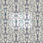Cornwall Crustaceans Damask Blue Pearl Stof (Delen)
