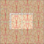 Cornwall Crustaceans Damask Cayenne Nectar Stof (Delen)