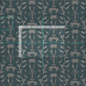 Cornwall Crustaceans Damask Dark Apatite Stof (Delen)