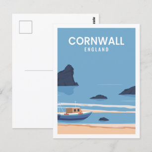 Cornwall Engeland Beroemde Reisplaats Illustratie Briefkaart