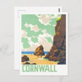  Cornwall, Engeland, Reisposter Briefkaart (Voorkant / Achterkant)